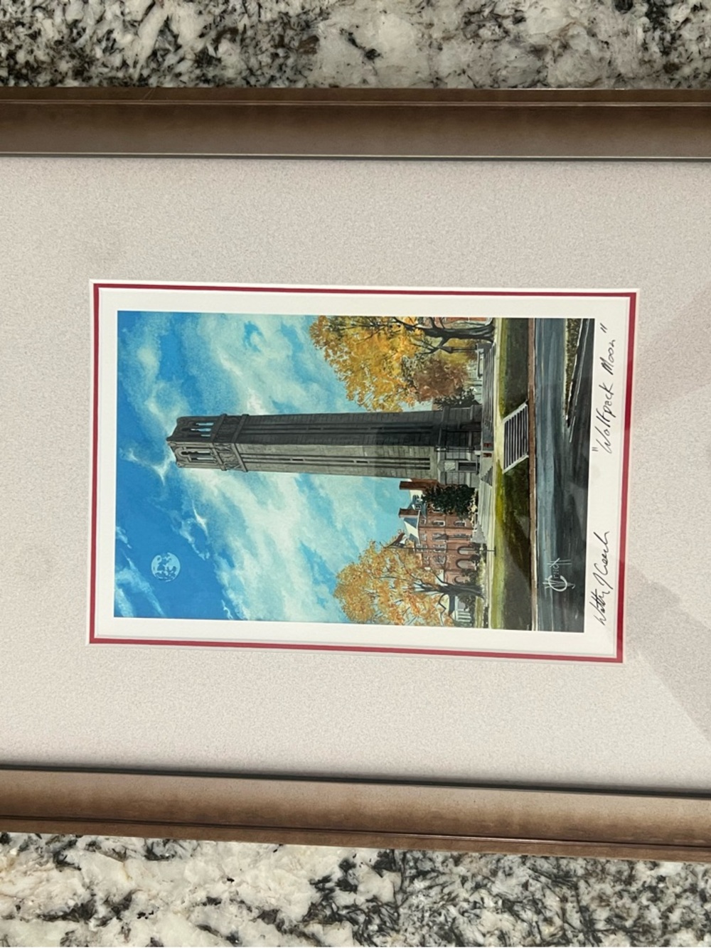 Wolfpack Moon print by creech. Signed. Frame is so nice